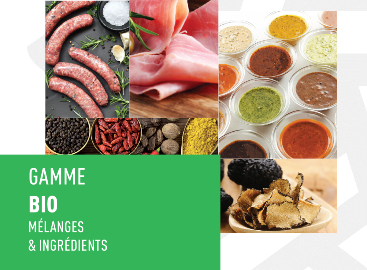 Bio, Nouvelle gamme Bio DAT-Schaub France, agroalimentaire, mélanges technologiques te culinaires, marinades, ingrédients, boyaux naturels, boyaux manufacturés, mélanges, ferments, saucisses